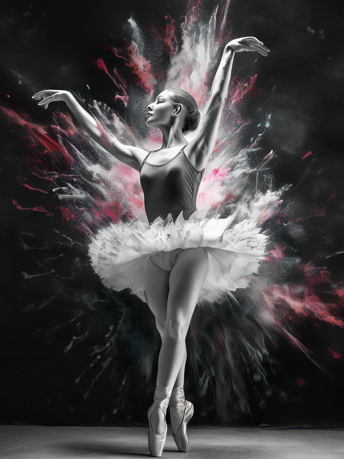 Digital Download - Stunning Black and White Ballerina
