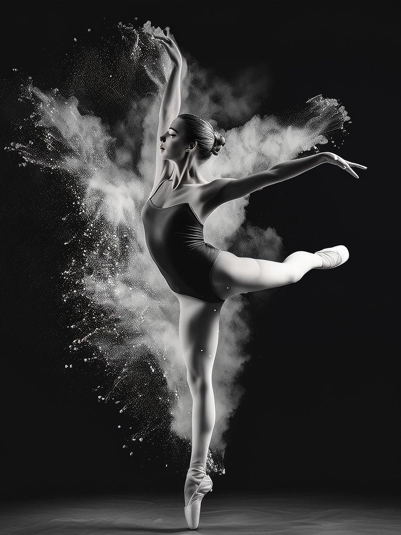 Digital Download -  Stunning Black and White Ballet dancer
